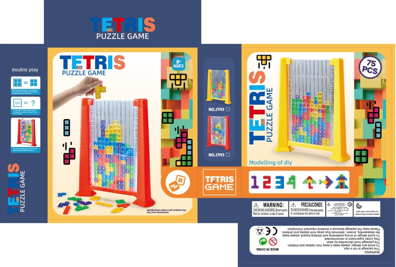 Tetris Game Building Blocks 2 in 1 Board Game 